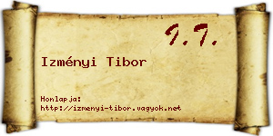 Izményi Tibor névjegykártya