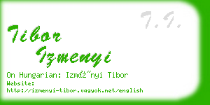 tibor izmenyi business card